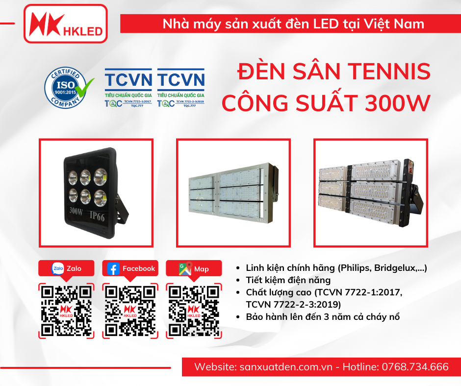 đèn led sân tennis HKLED công suất 300W