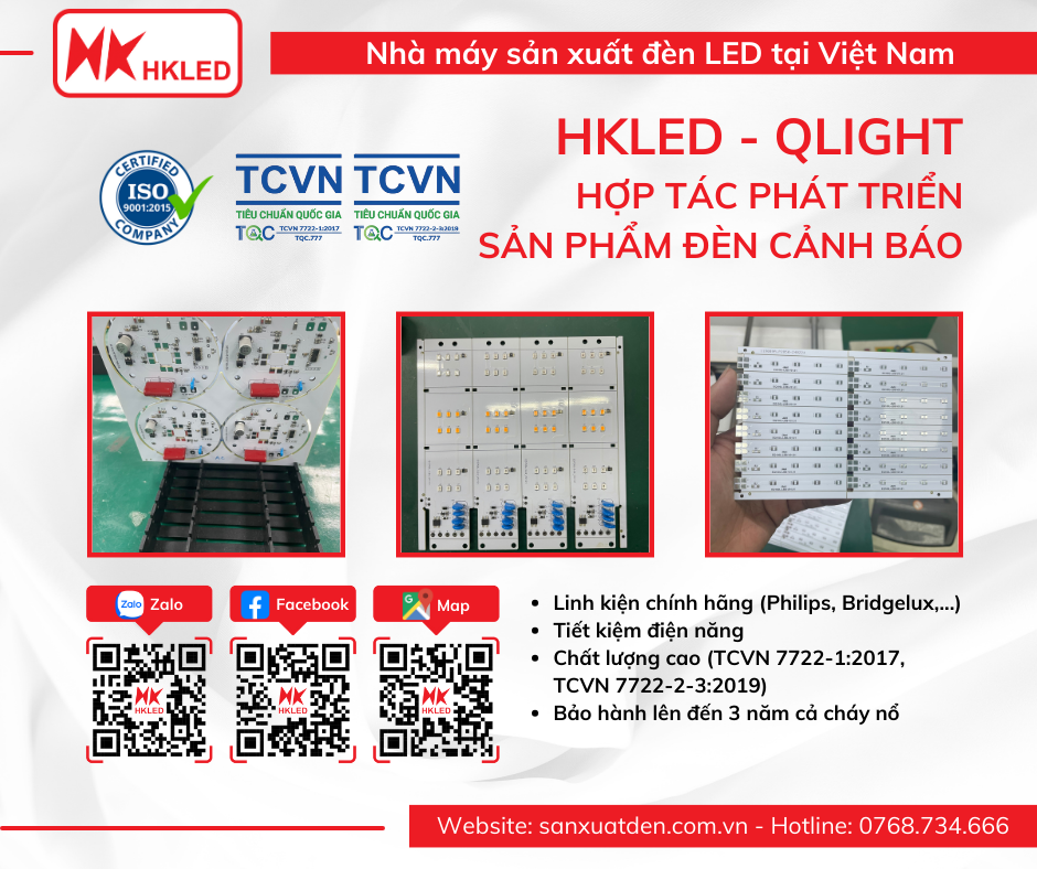 HKLED và Qlight (Hàn Quốc) hợp tác phát triển đèn LED cảnh báo